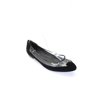 Pre-owned|Bottega Veneta Womens Suede Clear Pointed Toe Ballet Flats Black Size EUR 37