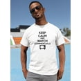 thumbnail image 2 of Keep Calm And Watch Commercials Graphic Men White T-Shirt, Male Large, 2 of 4