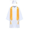 thumbnail image 1 of Moggemol Kids Unisex Preschool Kindergarten Graduation Gown Long Sleeve Zipper Robe with Hat Stole White 33, 1 of 7