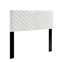 Tufted Headboard, King Size, Velvet, White, Modern Contemporary Urban Design, Bedroom Master Guest Suite