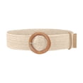 thumbnail image 4 of Cinturón de poliéster para mujer, elegante, ajustable, de color sólido, con frenillo bilateral, 4 of 4