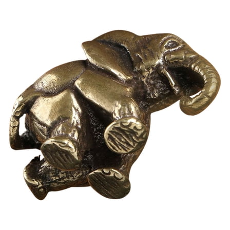 Soimiss Mini Elephant Figurines Brass Animal Figurine Good Fortune Gift Recipients 1Pcs