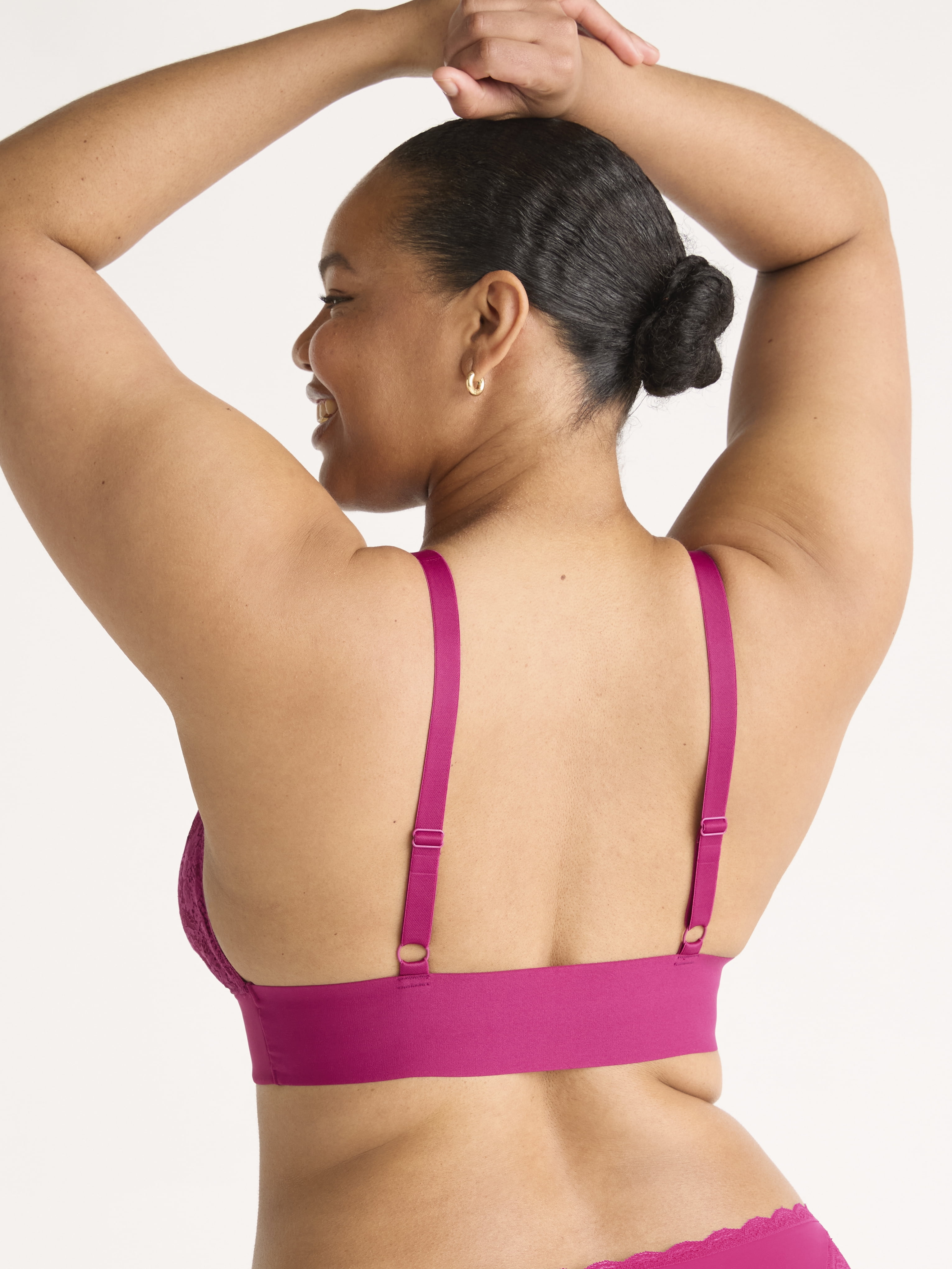 Joyspun Women's Micro and Lace Bralette, Sizes S-3XL