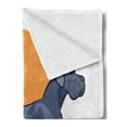 thumbnail image 2 of Dog Lover Soft Flannel Fleece Throw Blanket, Side Pose Dog with Written Breed Name Round, Cozy Plush for Indoor and Outdoor Use, 60" x 80", Dark Lavender Orange, by Ambesonne, 2 of 5