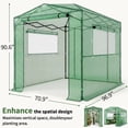 thumbnail image 3 of Ktaxon Pop Up Greenhouse Tent, 6x8ft Instant Walk-in Design with Green Weatherproof PE Cover, 3 of 8