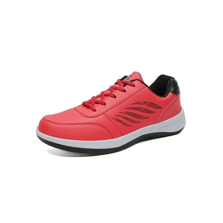 

Gomelly Mens Athletic Shoes Flat Sneakers Round Toe Trainers Nonslip Running Shoe Sport Jogging Fashion Sneaker Red 6.5