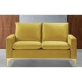 thumbnail image 3 of Uspridefurniture Buchholz 54.7'' Velvet Square Arm Loveseat,Yellow, 3 of 5