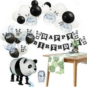 Panda Birthday Party Supplies Decoration Pack of 47 - Panda Happy Birthday Banner Balloons Kit - Kids Panda Bear Birthday Decorations