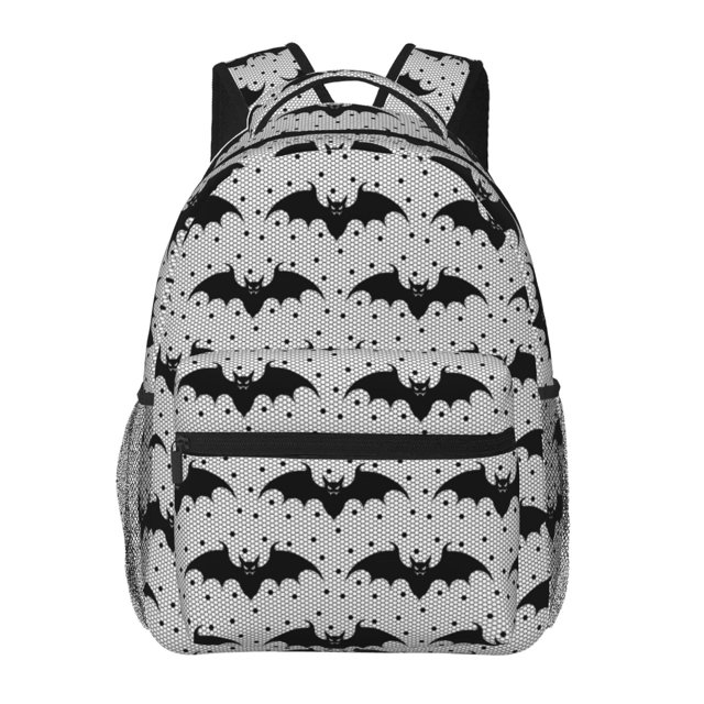 Lsque Sac à Dos Décontracté Motif Chauve-Souris pour École, Travail, Voyage – Sangles Réglables, Multiples Compartiments – Design Ergonomique, Compatible avec Ordinateurs Portables et Tablettes - Taille Unique