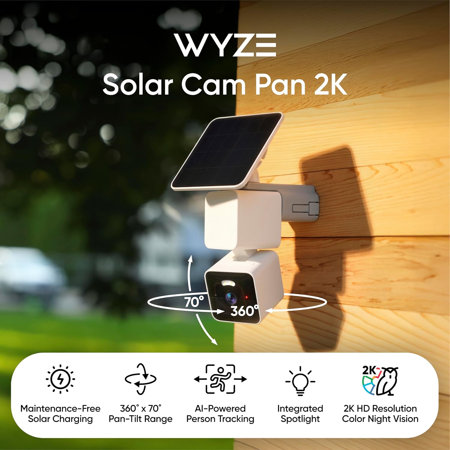 Wyze Solar Cam Pan 2K Outdoor Security Camera with 360° Pan photo 2