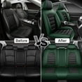 thumbnail image 6 of 5-Seats Car Seat Covers for 95% Ford Models Leather Auto Vehicle Seat Cushions Waterproof Seat Cover Airbag Compatible(Black&Green-Luxury), 6 of 6