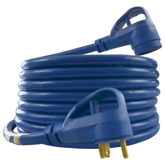Conntek 14361 25ft 30 Amp RV Extension Cord, Heavy Duty 10/3 Gauge STW Power Cable, Blue, NEMA TT-30P to TT-30R, Weatherproof, UL Listed