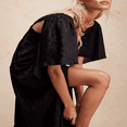 thumbnail image 3 of Robe de Grossesse en Jacquard à Col en V et Manches Cape pour Futures Mamans, 3 of 6
