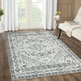 thumbnail image 7 of ZACOO 9x12 Washable Large Rug Boho Oriental Area Rugs Vintage Print Throw Rug Indoor Floor Cover for Living Room Bedroom Decor, Grey, 7 of 7