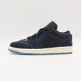 thumbnail image 2 of Ni - ke FJ5478-010 Ni - ke Air Jordan 1 Low Navy Black Snakeskin Dark Obsidian (Women's), 2 of 5
