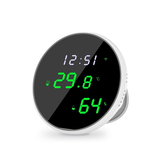 Injueey Sensor de temperatura Indicador de temperatura Medidor de humedad Termómetro inalámbrico de seguridad Operación simple Detector en Electrónica