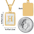 thumbnail image 2 of HESHPAWS Shell Initial Necklace for Women A-Z Letter Pendant Necklace Womens Capital Letter Yellow Gold Plated Stainless Steel Cable Chain 18 in, 2 of 5