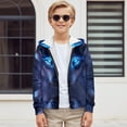 thumbnail image 3 of Chririnla Blue Eyes Wolf Kids Zip Up Hoodie with Pockets Long Sleeve Soft Comfy Casual Outerwear for School Travel ​​Size 10-12​​, 3 of 7