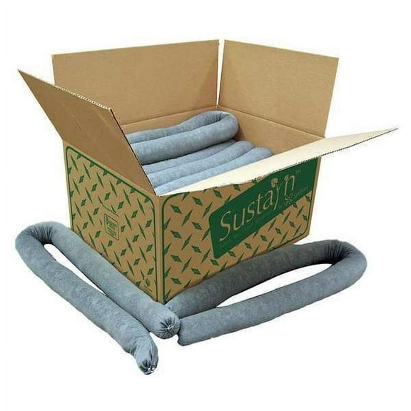 Sustayn by Spilfyter Absorbent Sock,Universal,4 ft. L,PK15 G-30