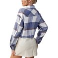 thumbnail image 3 of MAWCLOS Women Outwear Long Sleeve Coat Woolen Jacket Spliced Party Cardigan Jackets Blue M, 3 of 3