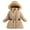 Khaki, variant on Ruyang Winter Puffer Jackets for Girls Cinched Waist Furry Hooded Dress Parka Coat Pearl Padded Warm Long Zip Up Outwear