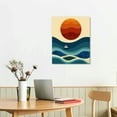 thumbnail image 3 of JRXY Abstract Geometric Sunrise And Sunset Sea Ocean Waves Wall Art Print Modern, Minimal Ocean And Sun Wall Decor - Scandinavian, Nordic, Mid Century Modern Decor 12x16 in, 3 of 5