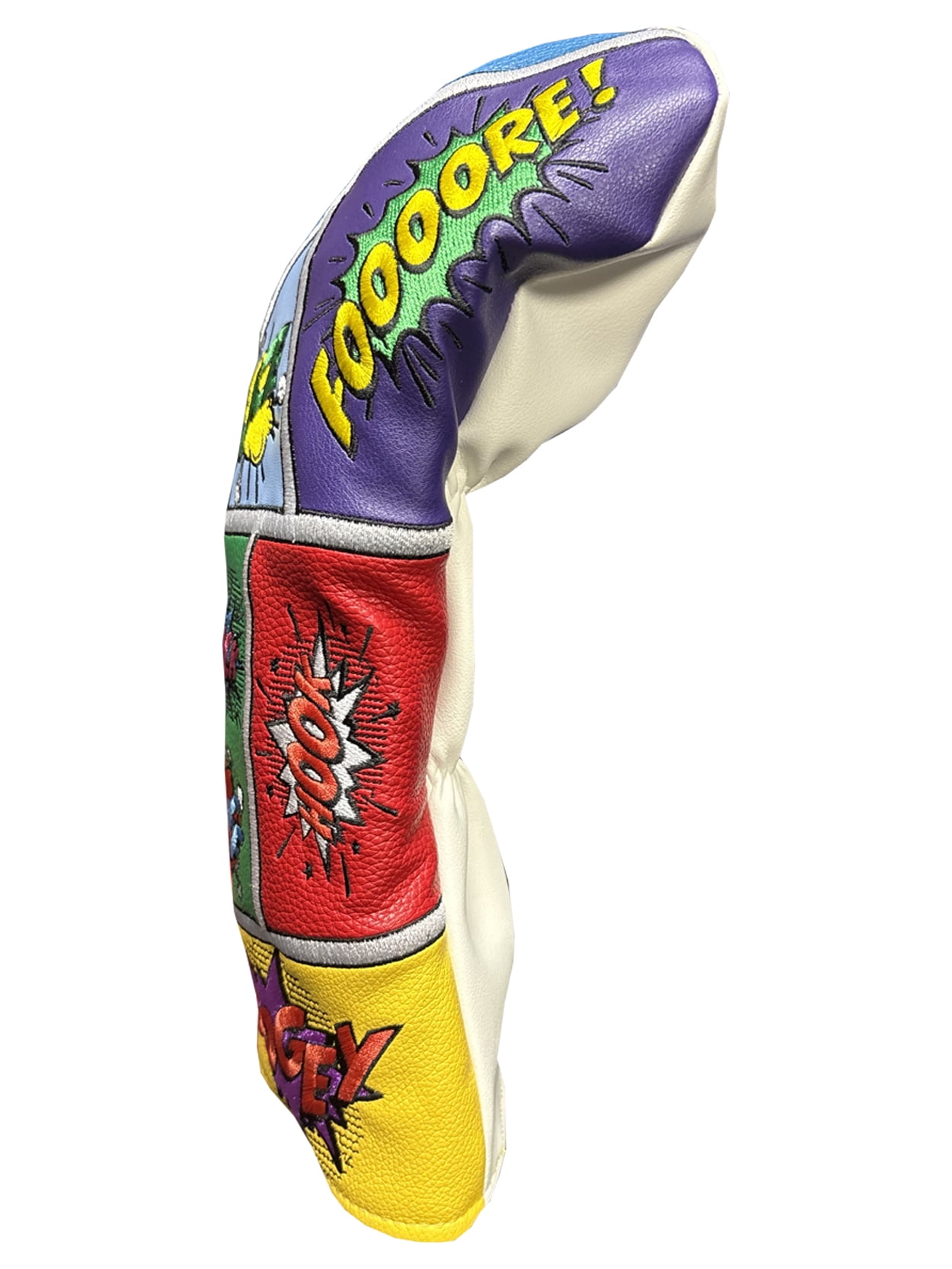 Jef World Of Golf Deluxe Driver Headcover 460cc Club Cover - Boom Purple/Grn/Red -