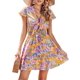 thumbnail image 1 of Vestido PRETTYGARDEN 2025 Floral Naranja Mini con Escote en V M, 1 of 8
