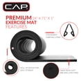 thumbnail image 3 of CAP High Density NBR Foam 1-inch Thick Exercise Yoga Mat with Carry Strap, 71"x24"x1" (25.4mm Thick), Black, 3 of 10