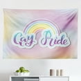 thumbnail image 1 of Pride Tapestry, Golden Yellow Tones Dots on Lilac with Cursive Gay Pride Lettering, Fabric Wall Hanging Decor for Bedroom Living Room Dorm, 2 Sizes, Lilac Multicolor, by Ambesonne, 1 of 1