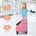 thumbnail image 3 of Thehsnt Kids Ride-On Suitcase with Seat - Large Capacity Carry-On with 4 Spinner Wheels & Safety Belt, 3 of 11