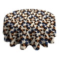 thumbnail image 4 of Beige Butterfly Blue Orange Pattern Round Tablecloth 60"x60",Wrinkle Wipeable Table Cloth for Kitchen Dining Room Picnic Patio Party, 4 of 6