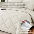 thumbnail image 4 of Flymme Full Size Comforter Sets 7 Pieces Bed in a Bag Khaki Bed Set Soft Microfiber Complete Bedding Sets with Stitch Quilted Comforter, Flat Sheet, Fitted Sheet, Pillowcases, 4 of 9
