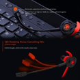 thumbnail image 3 of GFDYREE Wired Gaming Earphone with Adjustable Mic for PS4, Laptop Computer, Cellphone, MAXIN E-Sport Earburds with Portable Earphone Bags, Inline Controls for Hands-Free Calling(Red), 3 of 7