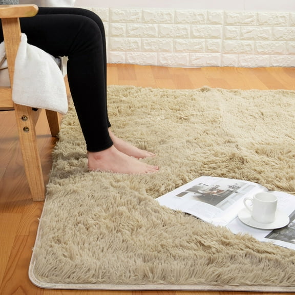DODOING 15.7x23.6 inch (Door Rug) Super Soft Fluffy Floor Rug Washable Shag Shaggy Area Rug Bedroom Dining Room Anti-skid Carpet Yoga Mat Indoor Mat