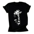 thumbnail image 6 of Jsaierl Womens Summer Giraffe Print T-Shirt Funny Crewneck Cute Animal Graphic Tees Casual Short Sleeve Tops Plus Size, 6 of 7