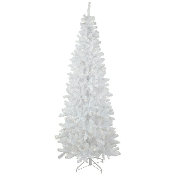 Northlight Pre-Lit Pencil White Georgian Pine Artificial Christmas Tree - 6.5' - Warm White LED Lights