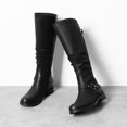thumbnail image 2 of BURUDANI Women's Knee High Fashion Tall Moto Buckle Boots, 2 of 6