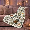 thumbnail image 6 of Hiking Adventure Essential Gear Scattered Pattern Whimsical Hand-Drawn, Peaceful Mountain Lake Scene, Warm Flannel Blanket for Cabin and Lodge, Outdoor Lovers Christmas Gift, Festive Home Decor, 6 of 9