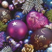 Purple Christmas Baubles Christmas Napkins 40pcs - Christmas Paper Lunch Napkins