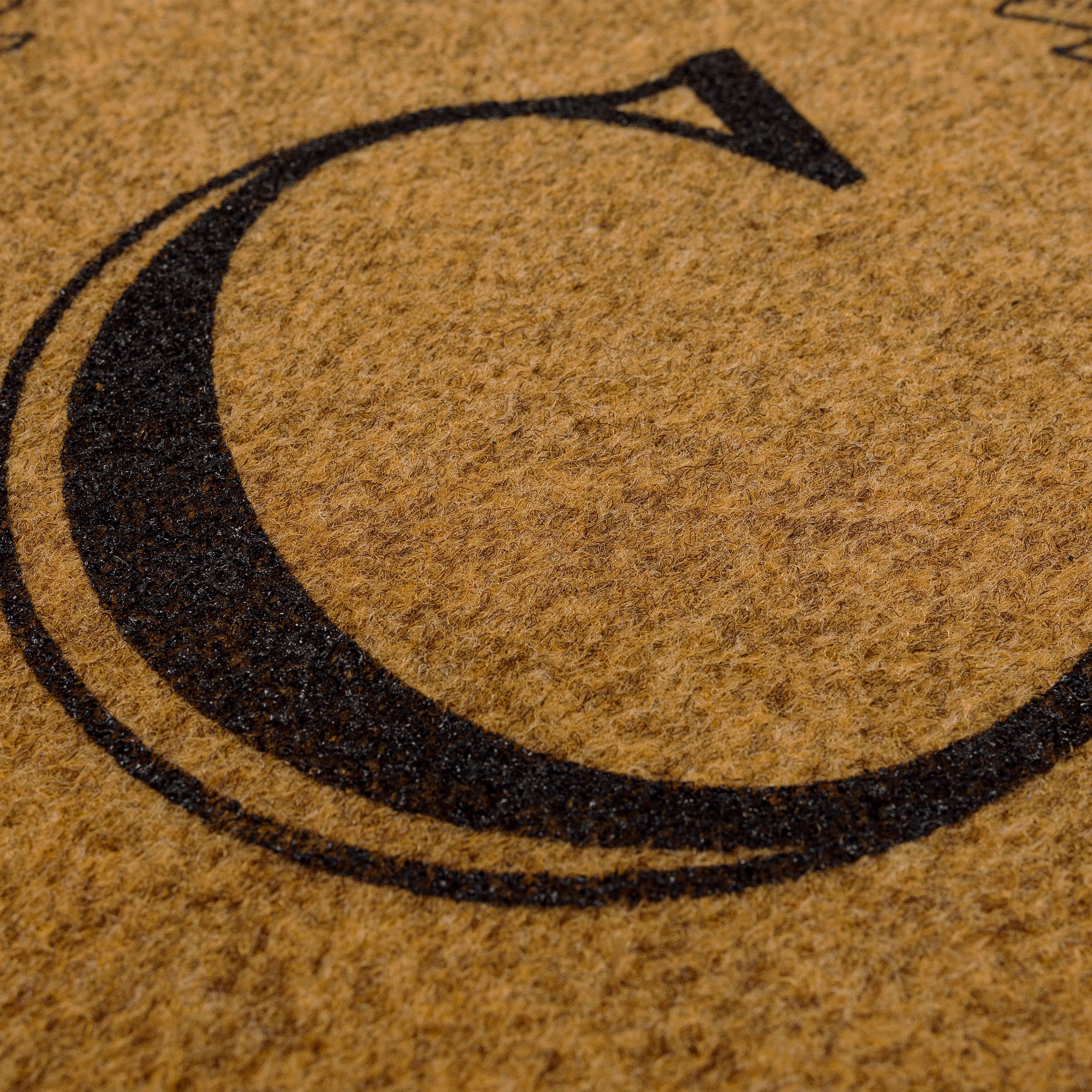 Mohawk Home Laurel Monogram C Low Pile Printed Faux Coir All Weather Eco Friendly Indoor/Outdoor Doormat, Natural, 1' 6" X 2' 6"