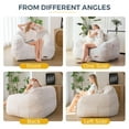 thumbnail image 5 of GOODONE Giant Bean Bag Chair with Pillow,Bean Bag Couch Stuffed High-Density Foam, Plush Lazy Sofa Comfy Chair,Large BeanBag Chair for Adults in Livingroom,Bedroom,Beige, 5 of 8