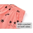 thumbnail image 6 of Beezizac Summer Pajamas for Girls – Cute Cat Orange Striped PJS Cozy Short sleeved Jammies Set Size 4T, 6 of 7
