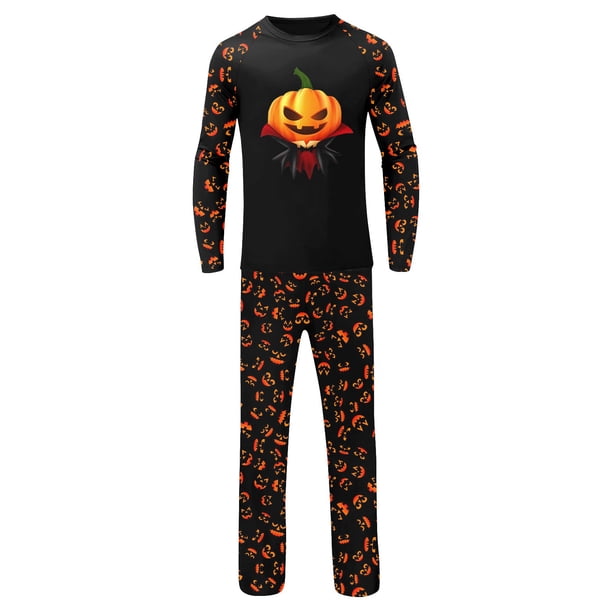 Family Matching Halloween Pajamas Set, Halloween Print PJs Sets 2 Pieces Loungewear Sleepwear Family Pajamas Matching Pjs