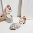 thumbnail image 5 of Huowey Girls Sandals Grils Dress Shoes Wedding Party Close Toe Glitter High Heels for Kids, 5 of 6