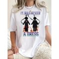 thumbnail image 1 of Women's Fun & Trendy Lightning Matchstick for Man Graphic Tee - Casual Crew Neck Short Sleeve, Stretchy Polyester Blend, Machine Washable - Perfect for Summer, 1 of 6
