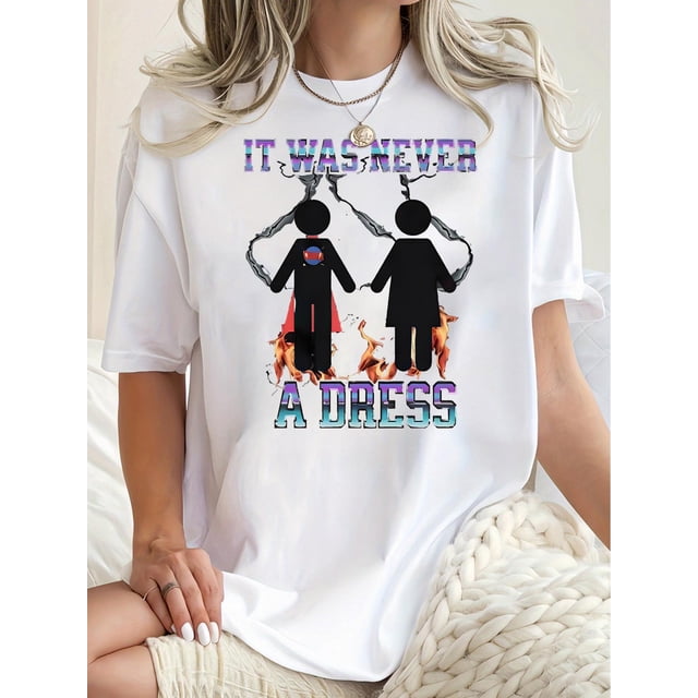 Women's Fun & Trendy Lightning Matchstick for Man Graphic Tee - Casual Crew Neck Short Sleeve, Stretchy Polyester Blend, Machine Washable - Perfect for Summer