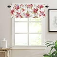 thumbnail image 3 of Watercolor Rose Kitchen Curtain Valances for Windows Farmhouse Short Curtains, European Pastoral Pink Floral Rod Pocket Valance Curtain for Bedroom Cafe Living Room 54""x18"", White, 3 of 6