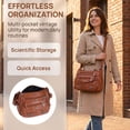 thumbnail image 6 of BadPiggies Crossbody Bag for Women Pocketbooks Soft PU Leather Purses and Handbags Multi Pocket Shoulder Bags - Brown, 6 of 9