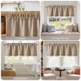 thumbnail image 4 of NICETOWN Double Layer Valance for Cafe, Semi Sheer Light Filtering Linen Valance Rod Pocket Farmhouse Linen Window Drapes for Bathroom, 52"x18", Burlap, 1 Panel, 4 of 8